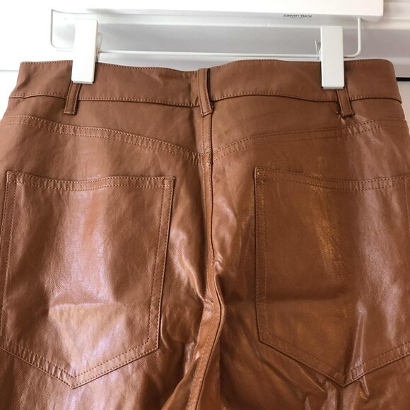 NWT A.L.C. Freddie Faux Leather Pant Boot Cut Cognac 8 MSRP $395 - Picture 6 of 7
